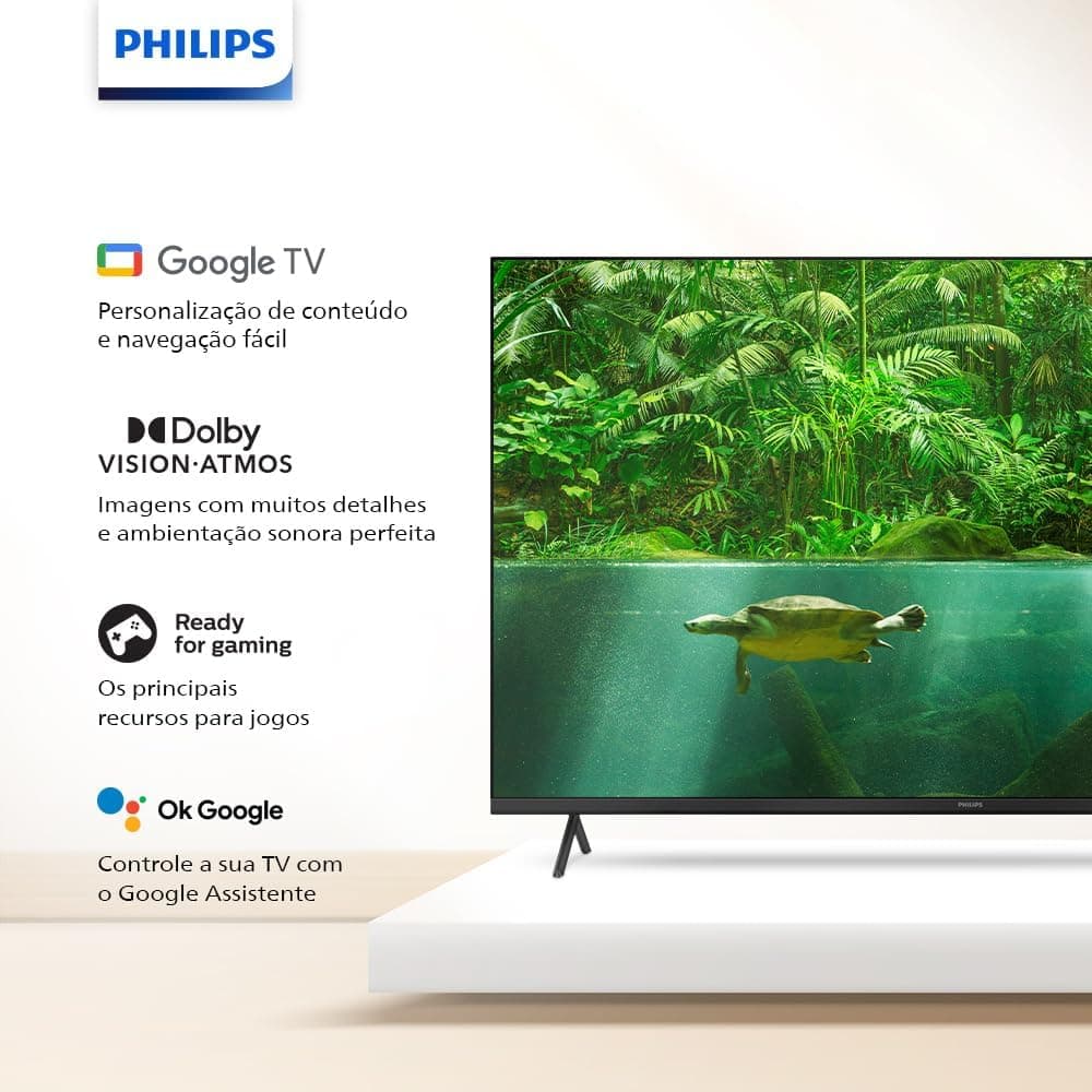 Google TV, Comando de Voz, Dolby Vision/Atmos, VRR/ALLM, Bluetooth